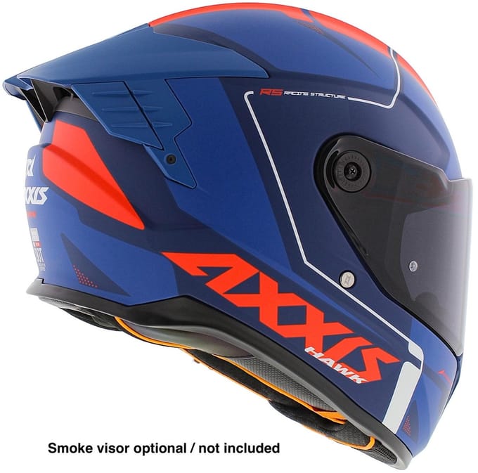 Axxis Hawk SV Evo Integraal helm Spear C5 mat blauw rood