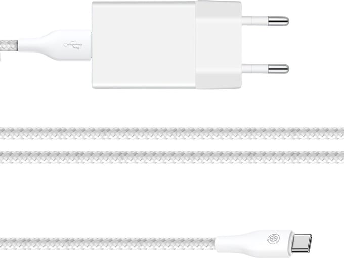 Usb stekker + usb C kabel 2 meter - Gsm lader - Telefoon oplader - Oplader A57, A56, A55, A36, A35, A26, A25, A23, A17 5G, Tab A11+, Tab A11, Tab A9+, Tab A9, Tab A8 10.5