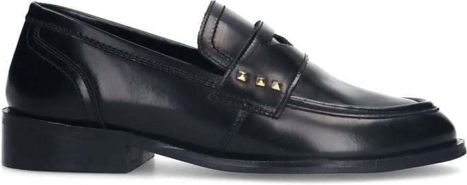 Sacha - Dames - Zwarte leren penny loafers - Maat 40