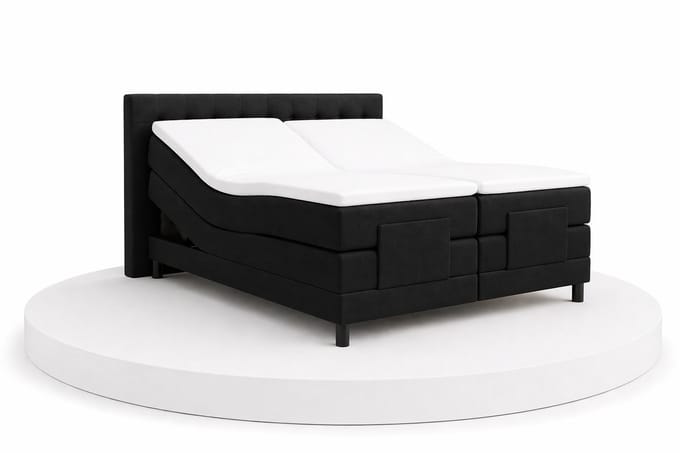 Elektrische Boxspring ErgoLux - 200x200 Compleet - Zwart - BalBedden