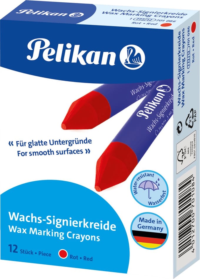 Pelikan merkkrijt 772 - Rood - 12 stuks