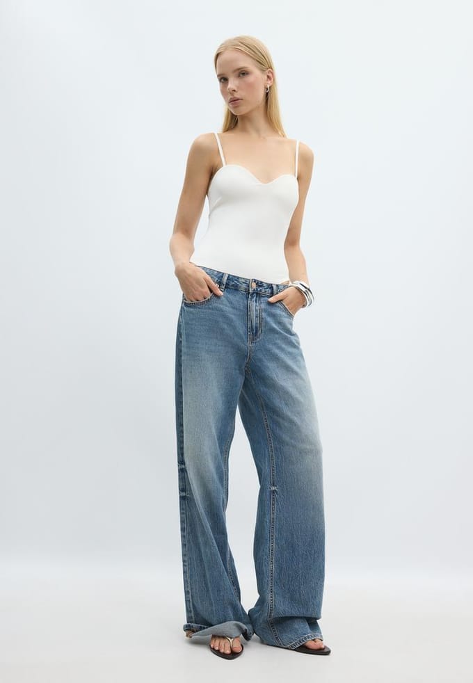 Stradivarius Body met cups  Ecru XS