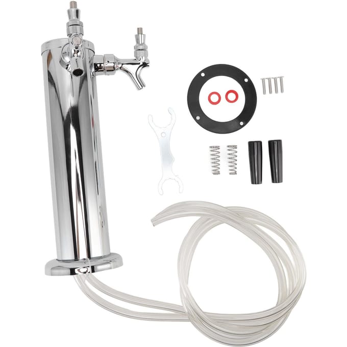 Robinet de bière pression double en acier inoxydable pour fûts de brassage de bière à domicile gray
