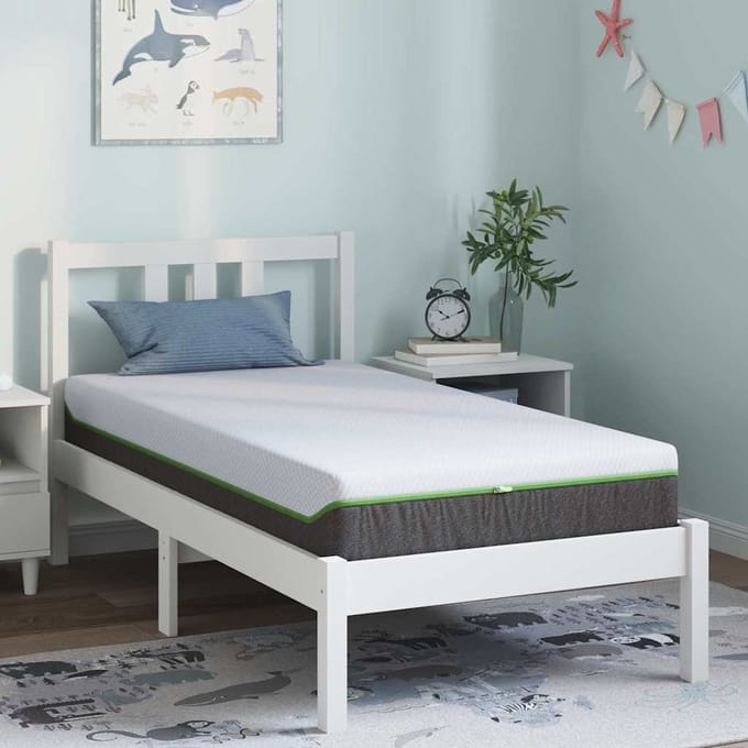 vidaXL - Matras - Medium - zacht - 80 - x - 160 - cm - Wit - en - Grijs