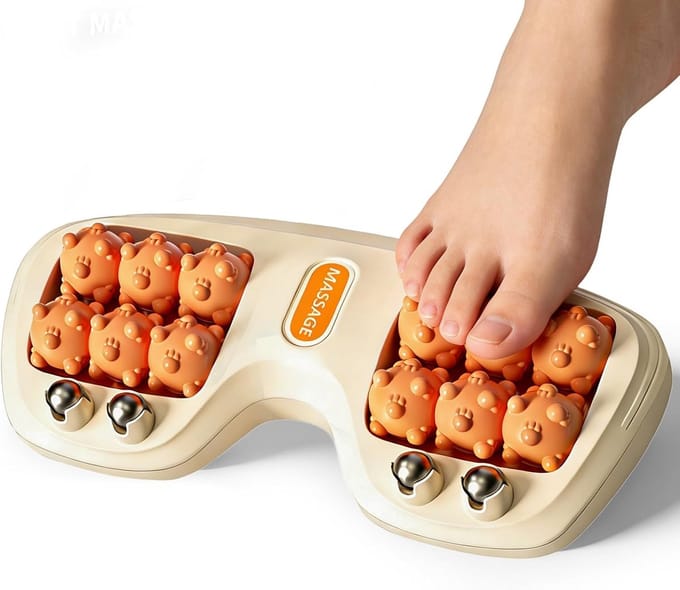 Voetmassagerol - Acupressuur Roller - Voetontspanning - Handmatige Dubbele Roller - 28 x 14 x 4 cm - Oranje