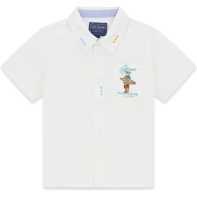 Korte mouwen popeline shirt voor babyjongen Guess