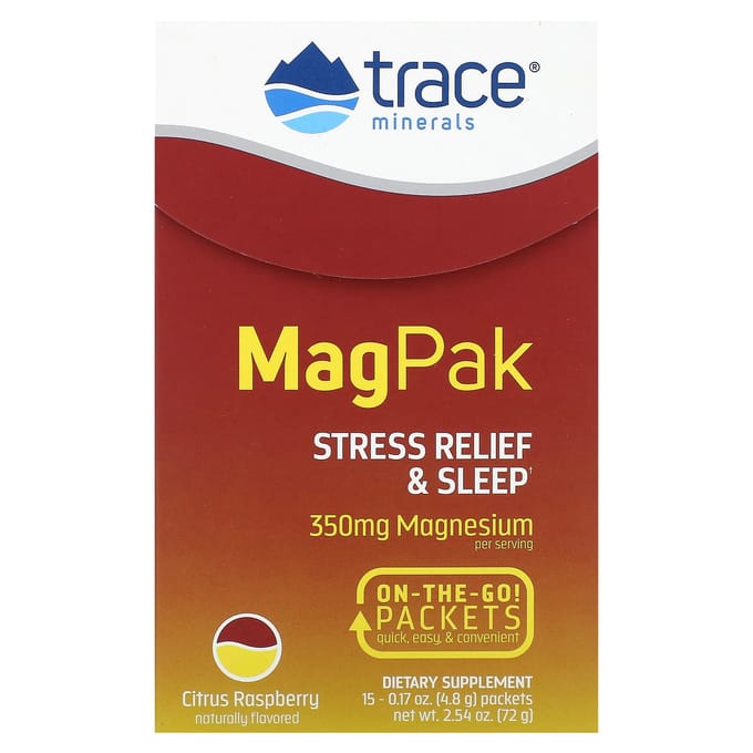 Trace, Mag Pak, Agrumes Framboise, 350 mg, 15 sachets, 0,17 oz (4,8 g) chaque