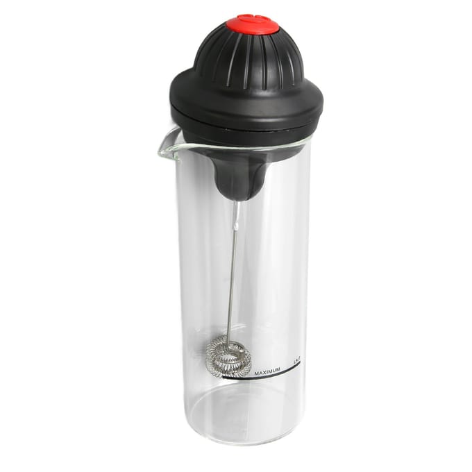 Handmelkopschuimer Batterijgevoed Elektrische Handmelkschuimmaker met Hittebestendig Glas voor L(for 6.5-9kg) white