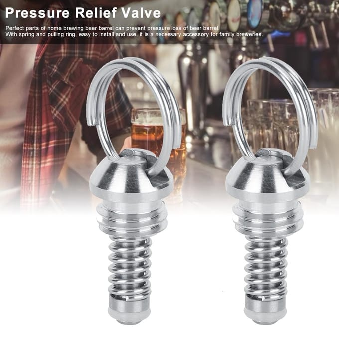 2 Stuks RVS Bierfust Reparatie Drukontlastingsventiel Kogelvergrendeling Bierbrouwaccessoires gray