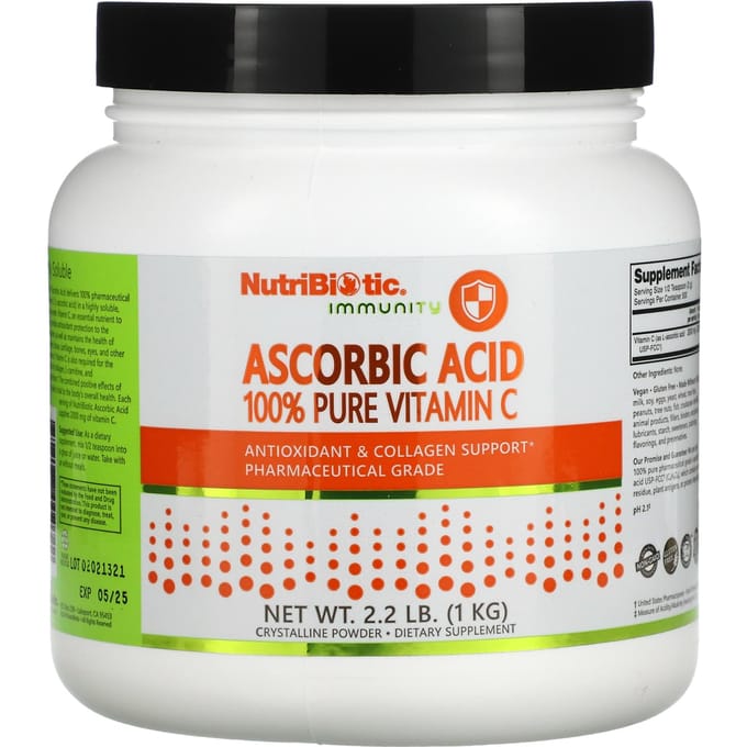 Nutribiotic - Ascorbinezuur - 100% pure Vitamine C - 1000 gram