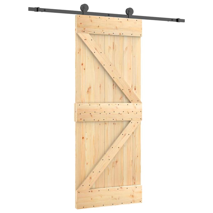 vidaXL - Schuifdeur - 85 - x - 210 - cm - Massief - Pine - Hout - (Onbehandeld)