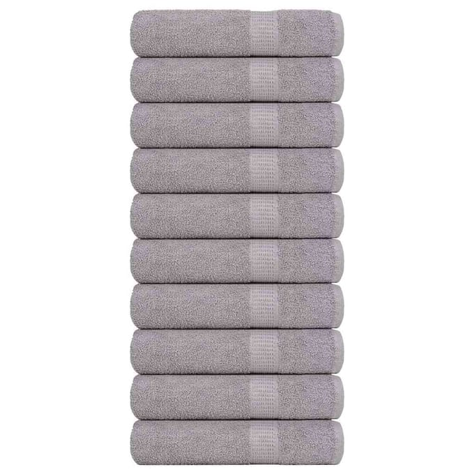 vidaXL - Douchehanddoeken - FROGN - 10 - st - 70x140 - cm - 360 - g/m² - grijs