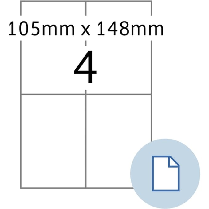 HERMA Universal-Etiketten DATAPRINT, 105 x 148,5 mm, weiß selbstklebend, permanent haftend, chlorfrei gebleicht, - 1 Stück (8404)