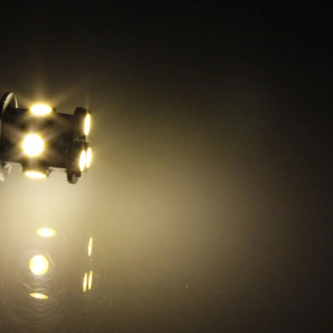 BA15S LED - 8 SMD - Warm wit - 12V - LED lamp