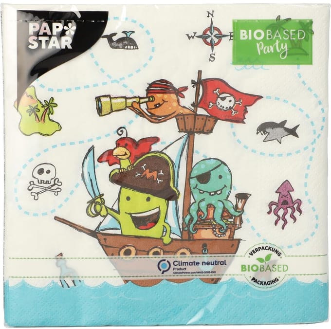 Servetten Pirate Crew 3-laags 33x33cm