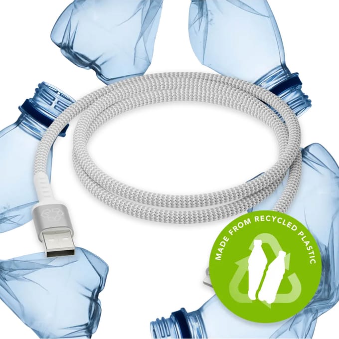 dbramante1928 re-charge - Braided oplaadkabel - USB-A naar geschikt voor Lightning - 1,2 meter - Wit