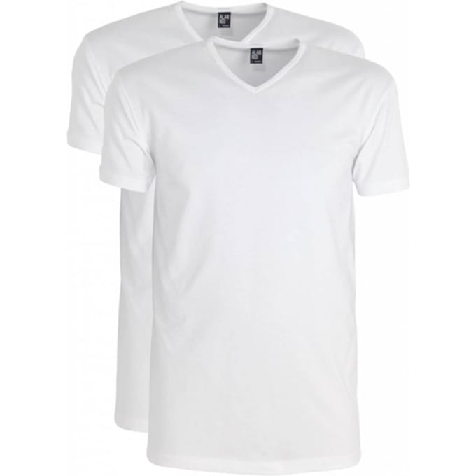Alan Red Oklahoma T-shirt Stretch Wit (2pack) - Maat XXL - Heren - Basic T-shirt