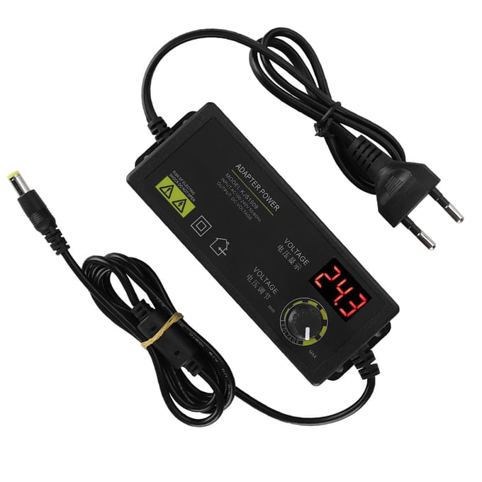336V breedband instelbare stroomadapter anti-interferentie 60W 1,5A AC/DC-adapter wit