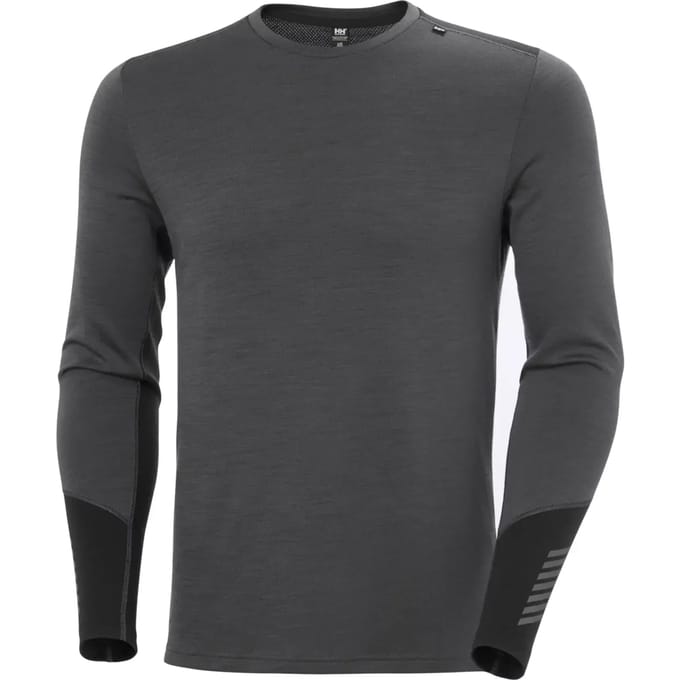 Helly Hansen Lifa Merino Midweight Crew Lange Mouwen Basislaag Grijs M Man