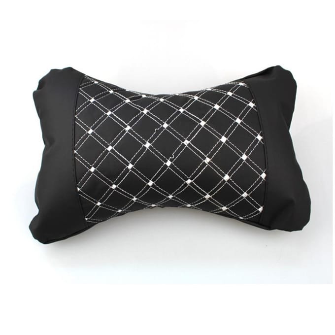 Oreiller de tête de voiture universel Coussin de repose-nuque Coussin d'appui-tête Oreillers (ligne blanche) black
