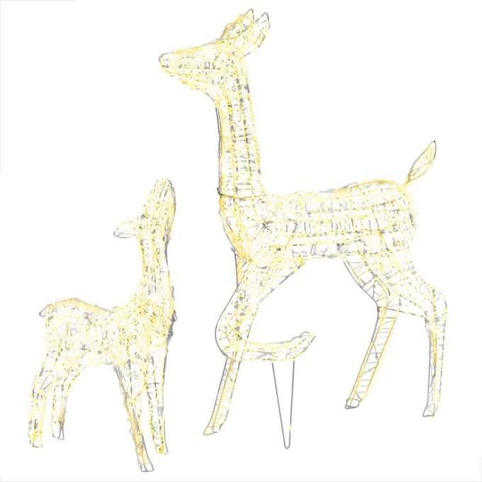 vidaXL - Kerstversiering - rendierfamilie - 160 - LED's - warmwit - acryl