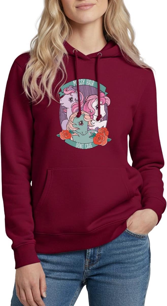 My Little Pony Retro Messy Hair Don't Care Statement Hoodie Dames