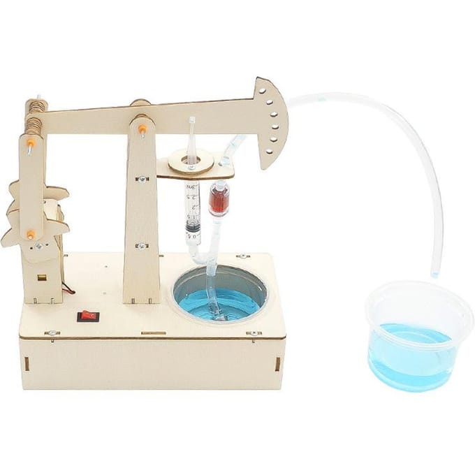 Kinderen STEM Speelgoed Doe-het-zelf Pompunit Assemblagemodel Materiaal Kits Waterpomp Experiment Technologie Speelgoed Puzzel Geschilderd Speelgoed Cadeau beige