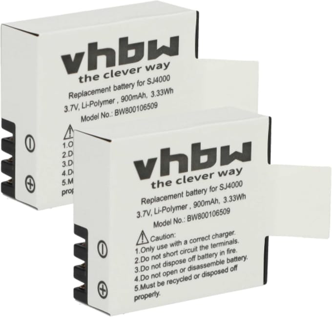 Reserve Batterij Set - Camera Energie - Video Opnames - Met Informatiechip - 900 mAh