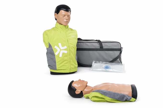 Reanimatiepop Ambu AmbuMan Basic iQF – Volwassen CPR Trainingspop – Inclusief Tas & Gezichtsmaskers – Professionele BLS Oefenpop