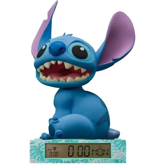 Disney Lilo & Stitch 3d-lampwekker + Datum - Nachtlamp & Wekker - Blauw
