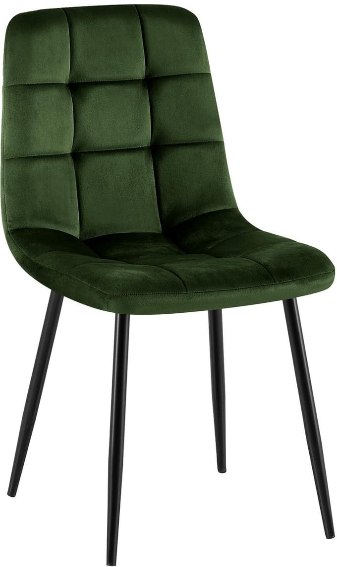 CLP Antibes Eetkamerstoel - Zonder armleuning - Velvet - Fluweel/groen