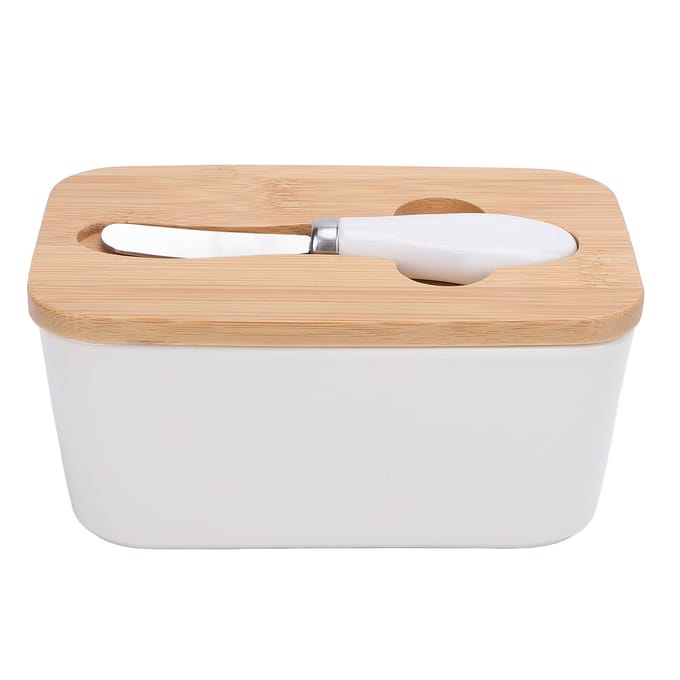 500ml Keramische Boterschaal met Deksel Luchtdicht Vershoudend Gemakkelijk Schoonmaken Botervak Container white