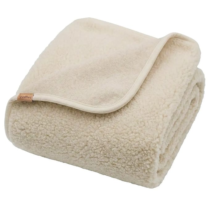 Zaffiro Nevada Beige 75 x 100 cm 100% Wollen Wiegdeken