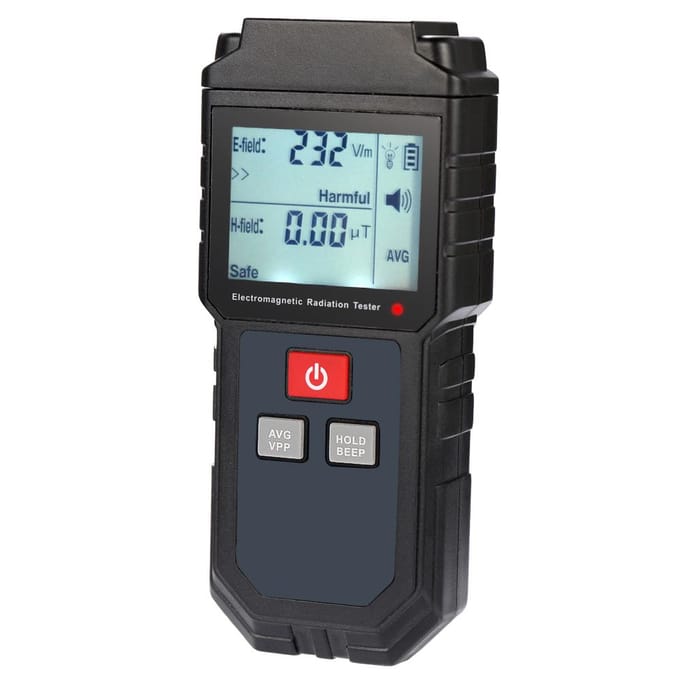 Draagbare draagbare digitale LCD-elektromagnetische tester Elektrisch veld Magnetisch veld zwart