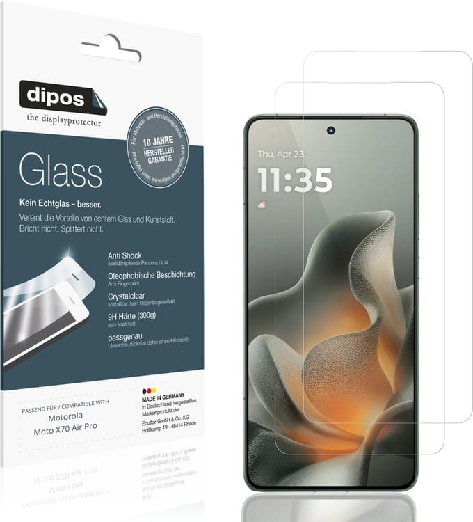 dipos – 2x Pantserfolie geschikt voor Motorola Moto X70 Air Pro | 9H Screenprotector
