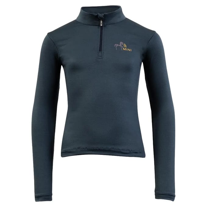 Br Trainingsshirt Br Mini Zip-up Kids Donkerblauw - 152