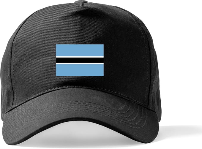 Zwarte Pet Beechfield met Wereldvlaggen, land Botswana klittenbandsluiting