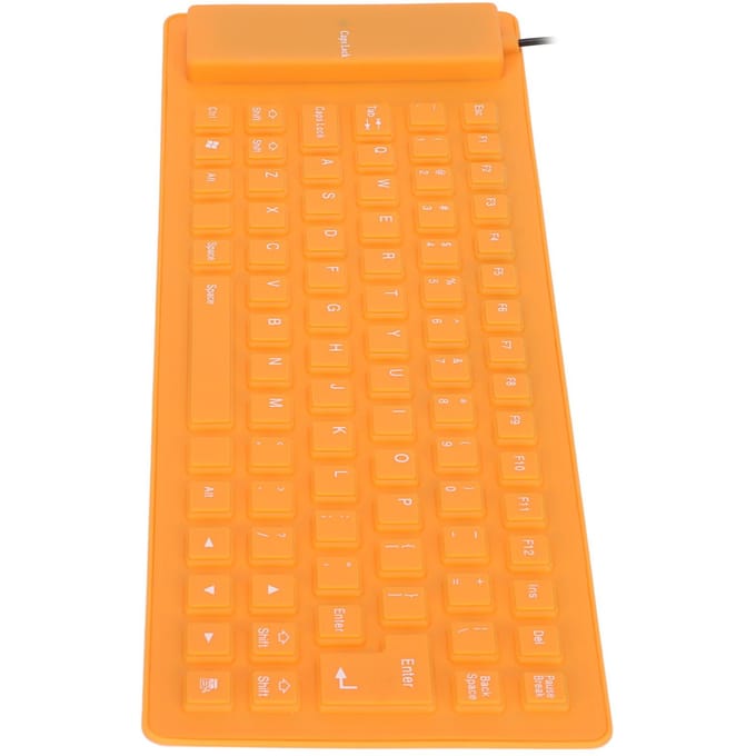 Siliconen Toetsenbord Volledig Afgesloten Ontwerp Lichtgewicht Draagbaar Stil Zacht Comfortabel USB Bedraad oranje