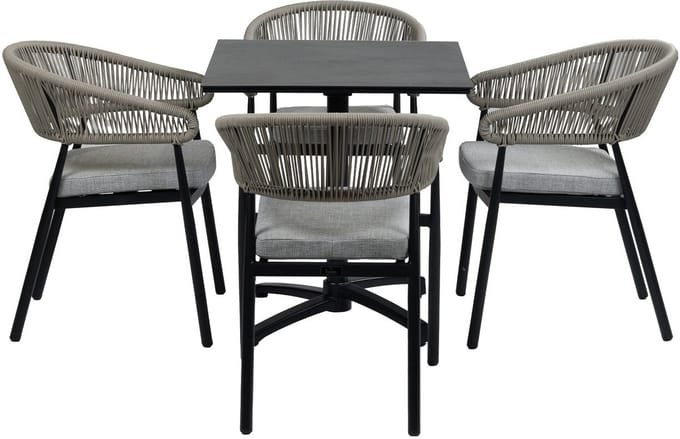 Tuinset Knokke/Gent | 4 personen | Vierkant 70 cm | Rope & HPL