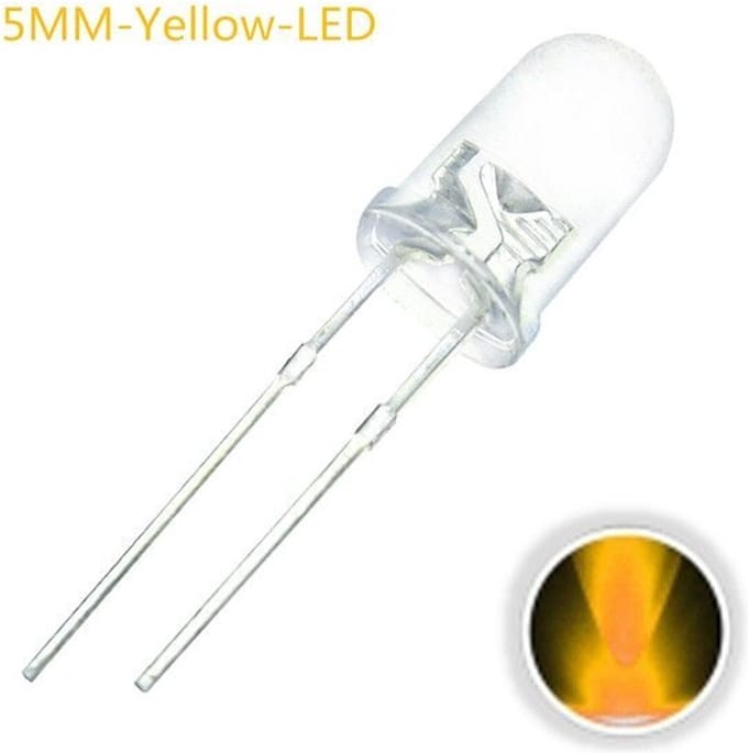 OTRONIC® 10x LED Diode Transparant 5mm Geel 2V