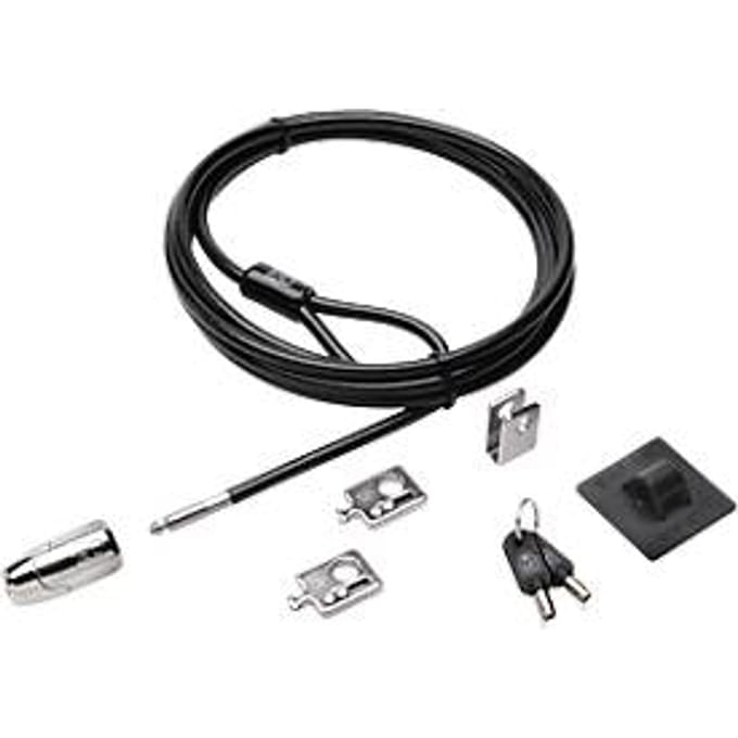 Desktopbeveiliging Kensington Desktop & Peripherals Locking Kit 2.0, diefstalbeveiliging, vergrendelknop voor desktop-pc's, 2 adapters & kabeloogje