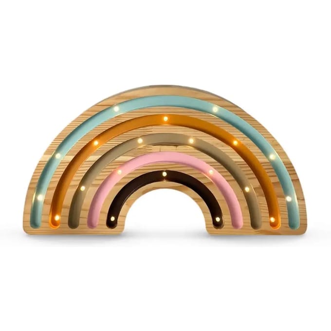 Handgemaakte lamp Peekaboo Rainbow Wood