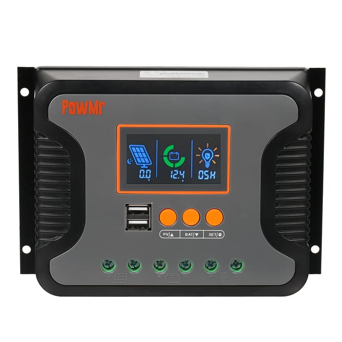 60A zonne-energiecontroller PWM batterijoplaadcontroller 12V-48V lithiumbatterij zonnelading Pstar-30A gray