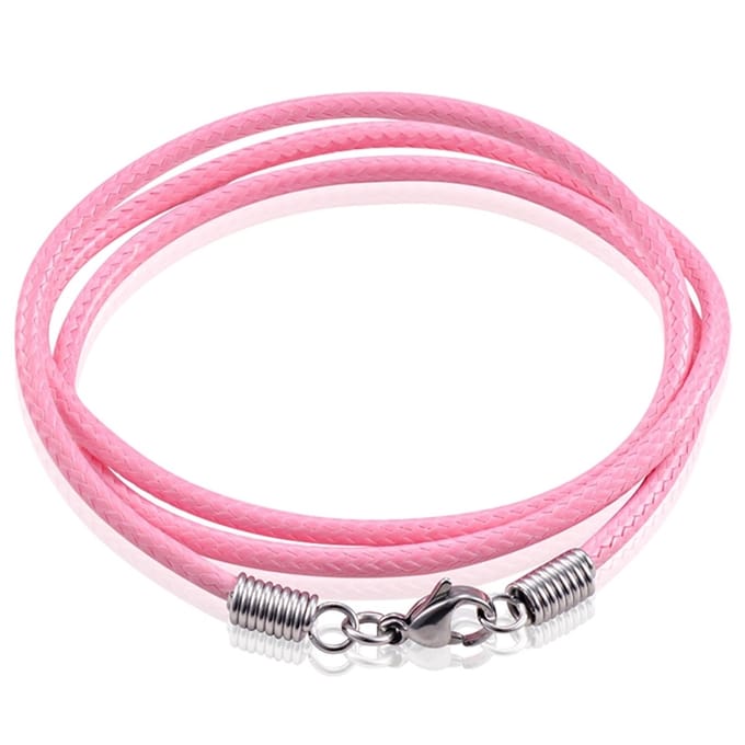 LGT Jewels waxkoord ketting Roze - 2.5mm-65cm