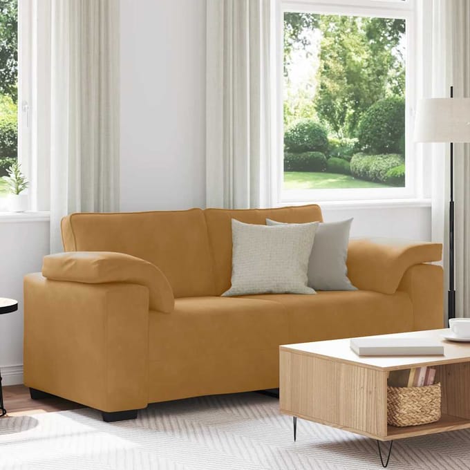 vidaXL Loveseat Sofa Bruin 180x77x82 cm Fluweel