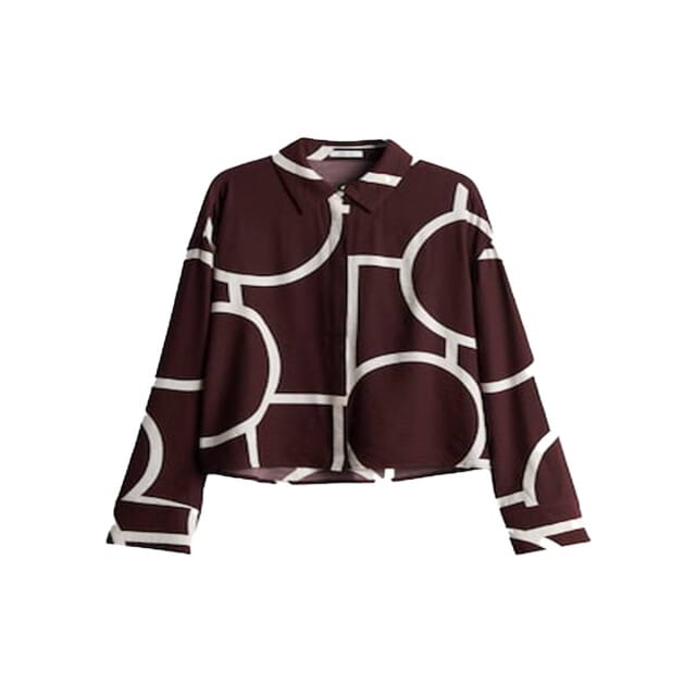 Loose fit blouse met lange mouwen van viscosemix model 'Fordoa'