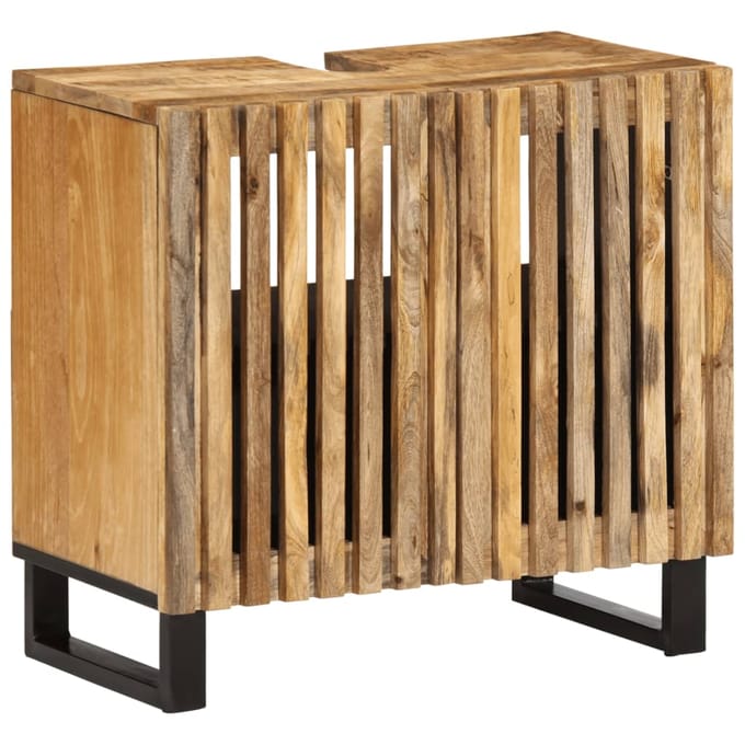 vidaXL - Wastafelkast - 62x34x58 - cm - massief - ruw - mangohout