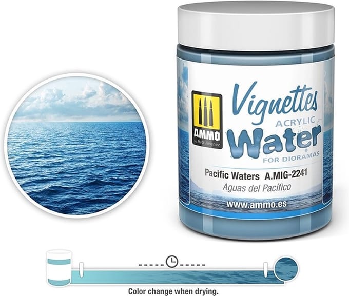 AMMO by Mig Jimenez Modelbouwdecoratie - MIG 2241 Pacific Waters - Vignettes Acrylic Texture - 100ml Effecten potje