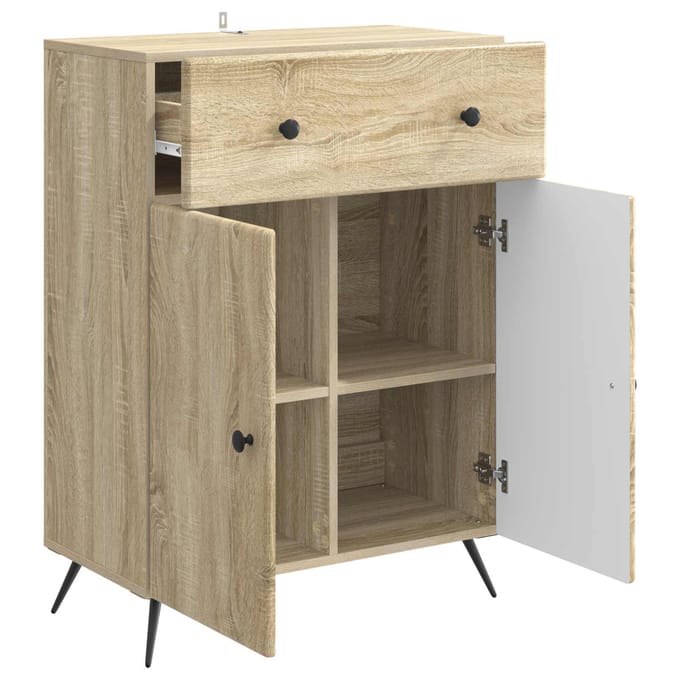 vidaXL - Dressoir - Sonoma - Eiken - 66 - x - 34,5 - x - 90 - cm - Bewerkt - hout