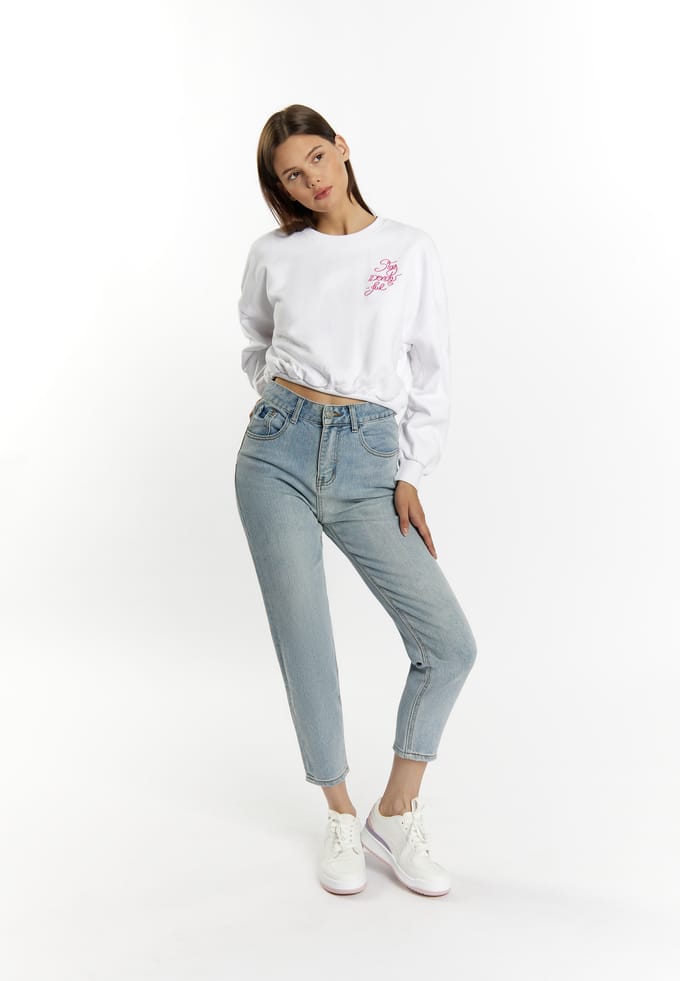 Mymo Cropped sweatshirt Dames wit
